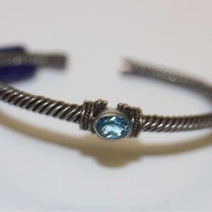 David Yurman Styled Silver & Topaz Cuff
